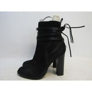 Steve Madden Women Sz 7 M Black Suede Zip Ankle Fashion Boots Bootie